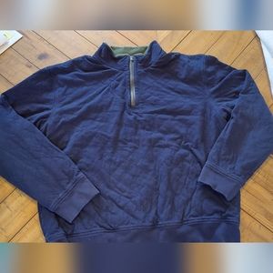 Lands End Quilted Quarter Zip Sweater